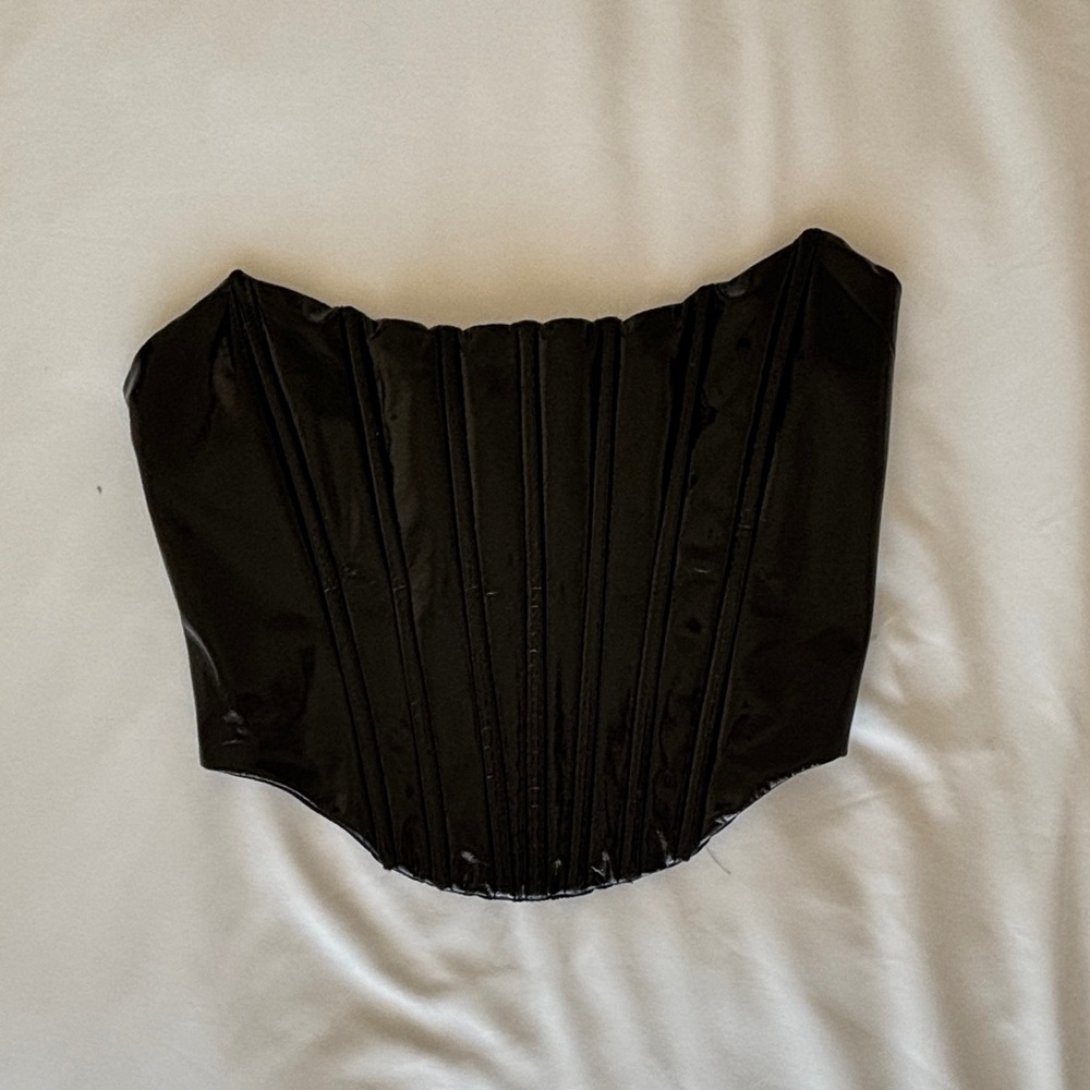 Black Push-up Vinyl Corset- Oh Polly.